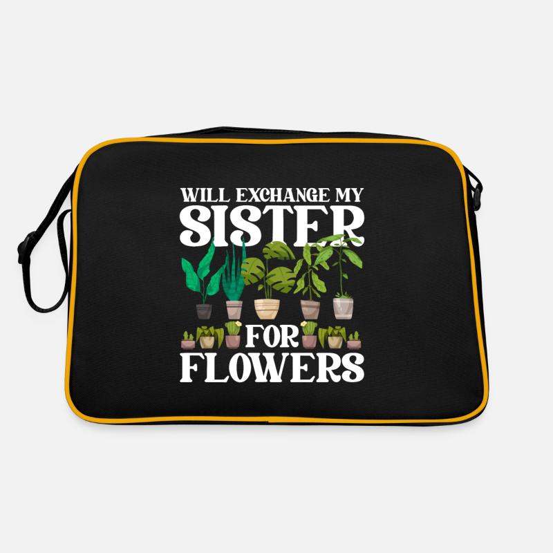 Hobbygärtner Garten Schwester - Retro Tasche - Schwarz/Gold
