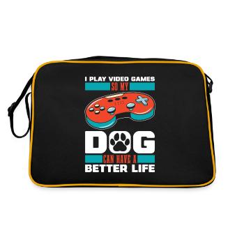 Chien de jeu Gamer - Sac Retro - noir/or - Dos