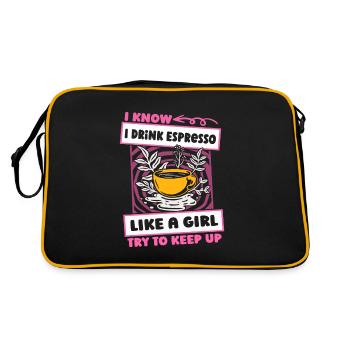 Coffee Espresso Funny - Retro Bag - black/gold - Back