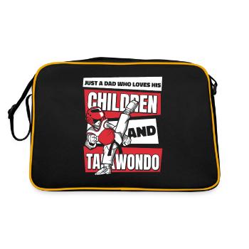 Taekwondo Vater Taekwondo Vater - Retro Tasche - Schwarz/Gold - Hinten