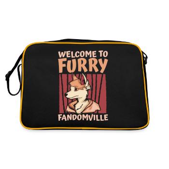 Furry Fandom Fursuits Fanbase - Retro Bag - black/gold - Back