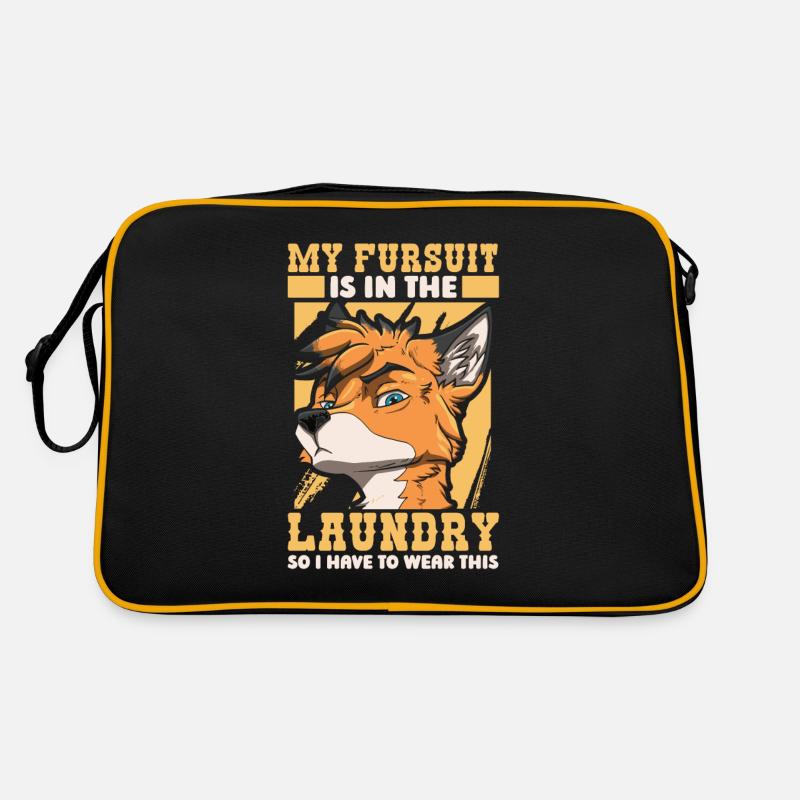 Furry Fandom Fursuits Witzig - Retro Tasche - Schwarz/Gold