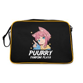 Furry Fandom Fursuits Katzenartig - Retro Tasche - Schwarz/Gold - Hinten