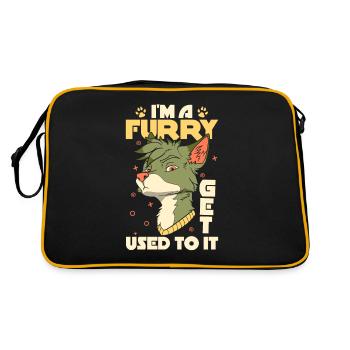 Furry Fandom Fursuits Cool - Retro Tasche - Schwarz/Gold - Hinten