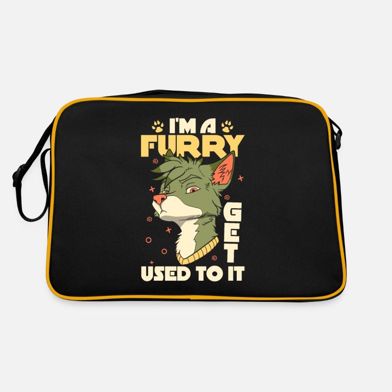 Furry Fandom Fursuits Cool - Retro Bag - black/gold