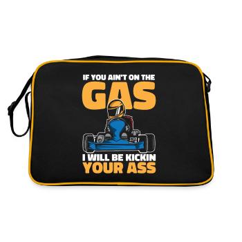 Go Kart Karting Karting Karting Driver Funny - Sac Retro - noir/or - Dos