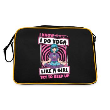 Yoga Witzig - Retro Tasche - Schwarz/Gold - Hinten