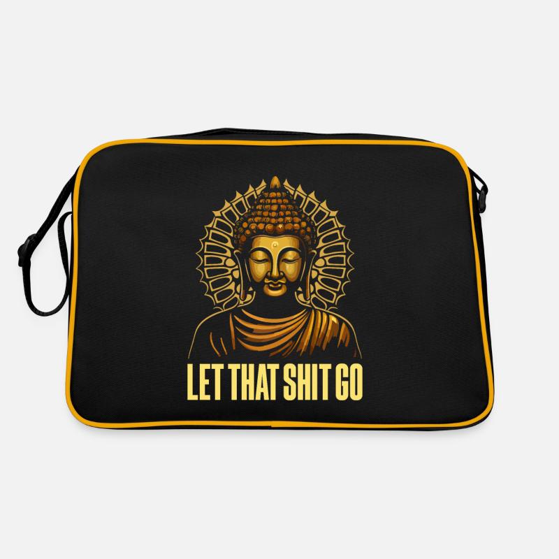 Bouddha Bouddha Bouddha Bouddha lâche la merde - Sac Retro - noir/or