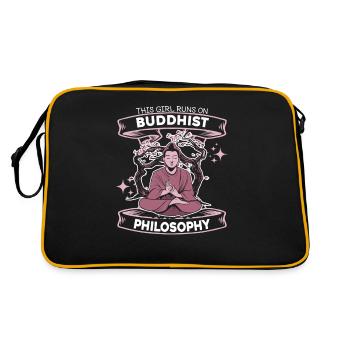 Bouddha bouddhiste drôle - Sac Retro - noir/or - Dos