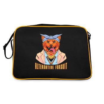 Furry Fandom Fursuits Anzug - Retro Tasche - Schwarz/Gold - Hinten