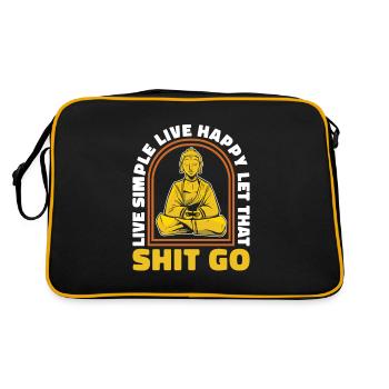 Bouddha bouddhiste drôle - Sac Retro - noir/or - Dos