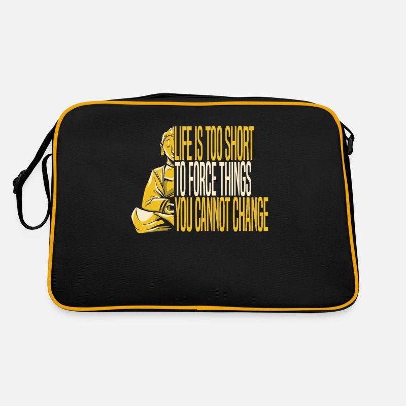 Buddha Buddhist Buddha Lass Den Scheiß Los - Retro Tasche - Schwarz/Gold