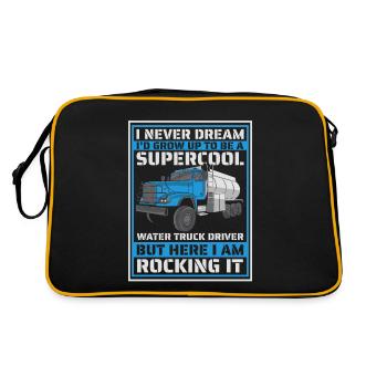 Lkw Fahrer Trucker Lastwagenfahrer Super Cool - Retro Tasche - Schwarz/Gold - Hinten
