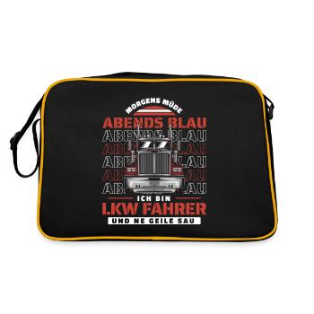 Lkw Fahrer Trucker Lastwagenfahrer - Retro Tasche - Schwarz/Gold - Hinten