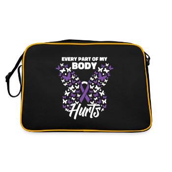 Fibromyalgia Rheumatism Cute - Retro Bag - black/gold - Back