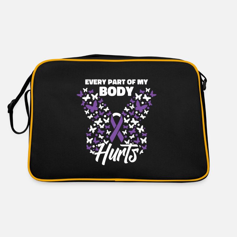Fibromyalgie Rheuma Niedlich - Retro Tasche - Schwarz/Gold