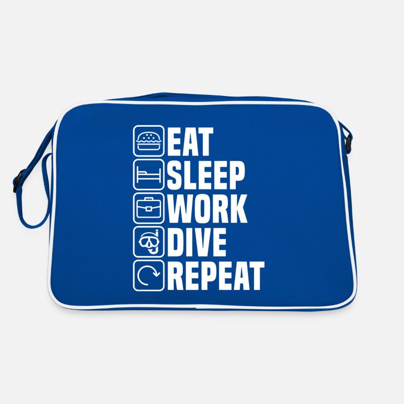Diving Divers Food Sleeping Retro Bag