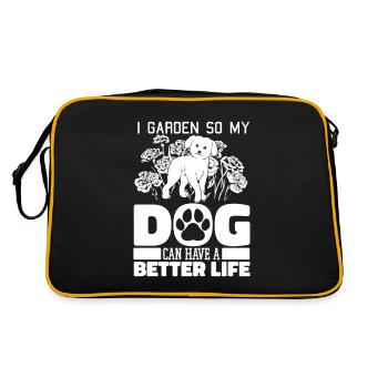 Hobbygärtner Garten - Retro Tasche - Schwarz/Gold - Hinten
