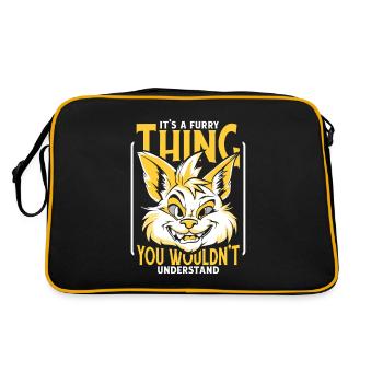 Furry Fandom Fursuits Witzig - Retro Tasche - Schwarz/Gold - Hinten