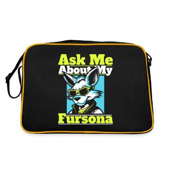 Furry Fandom Fursuits - Retro Bag - black/gold - Back