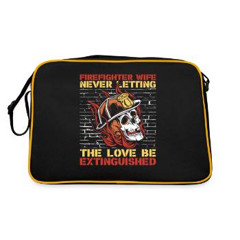 Firefighter, wife, firefighter - Retro Bag - black/gold - Back