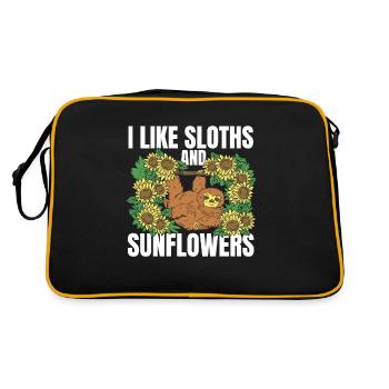 Sloth Flower Sloth Sunflower - Retro Bag - black/gold - Back