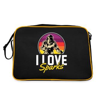 Welders, fitters, sparks - Retro Bag - black/gold - Back