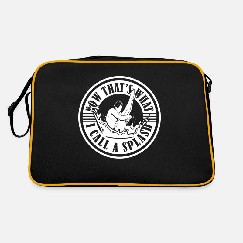 Turmspringen Turmspringer Lustig - Retro Tasche - Schwarz/Gold