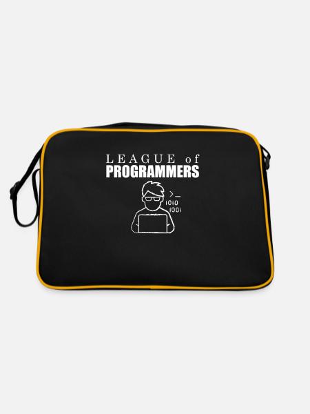 Developer Coder Programmer League - Sac Retro - noir/or - Dos