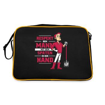 Hobbygärtner Garten - Retro Tasche - Schwarz/Gold - Hinten