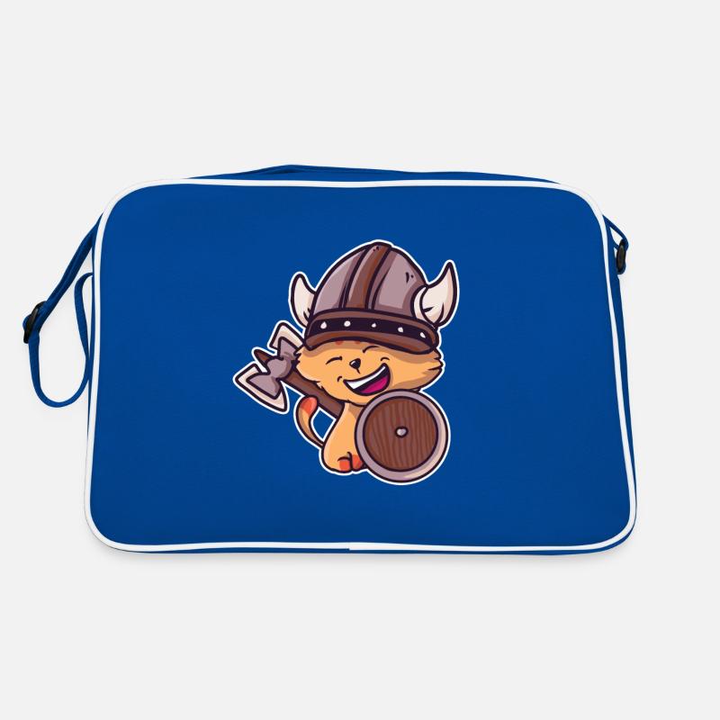 Wikinger Katze Kinder Valhalla Krieger Retro Tasche