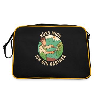Hobbygärtner Garten - Retro Tasche - Schwarz/Gold - Hinten