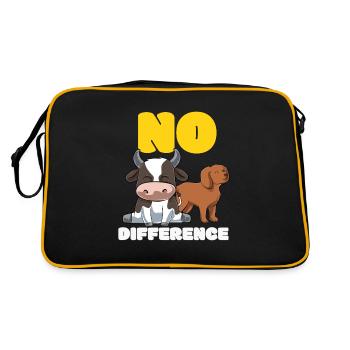 No Difference Tierrechte Tierschutz Vegan - Retro Tasche - Schwarz/Gold - Hinten