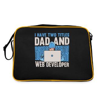 Web Developer Web Developer Father - Retro Bag - black/gold - Back