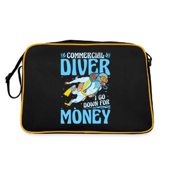 Diving Diver Funny Commercial Diving - Retro Bag - black/gold - Back