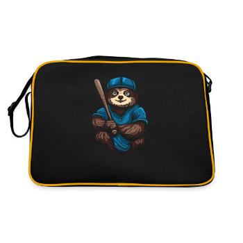 Sloth Cute Sloth Baseball - Retro Bag - black/gold - Back