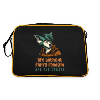 Furry Fandom Fursuits Niedlich - Retro Tasche - Schwarz/Gold - Hinten