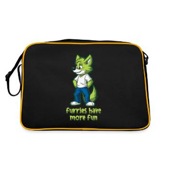 Furry Fandom Fursuits Witzig - Retro Tasche - Schwarz/Gold - Hinten