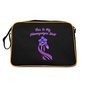 Fibromyalgia Rheumatism Cute - Retro Bag - black/gold - Back
