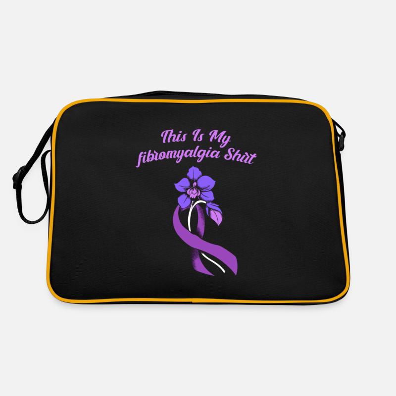Fibromyalgie Rheuma Niedlich - Retro Tasche - Schwarz/Gold