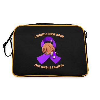 Fibromyalgia Rheumatism Cute - Retro Bag - black/gold - Back
