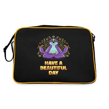 Sloth Meditation Sloth Yoga - Retro Bag - black/gold - Back