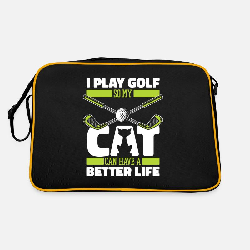 Golf Golfer Golfen Hund Retro Tasche