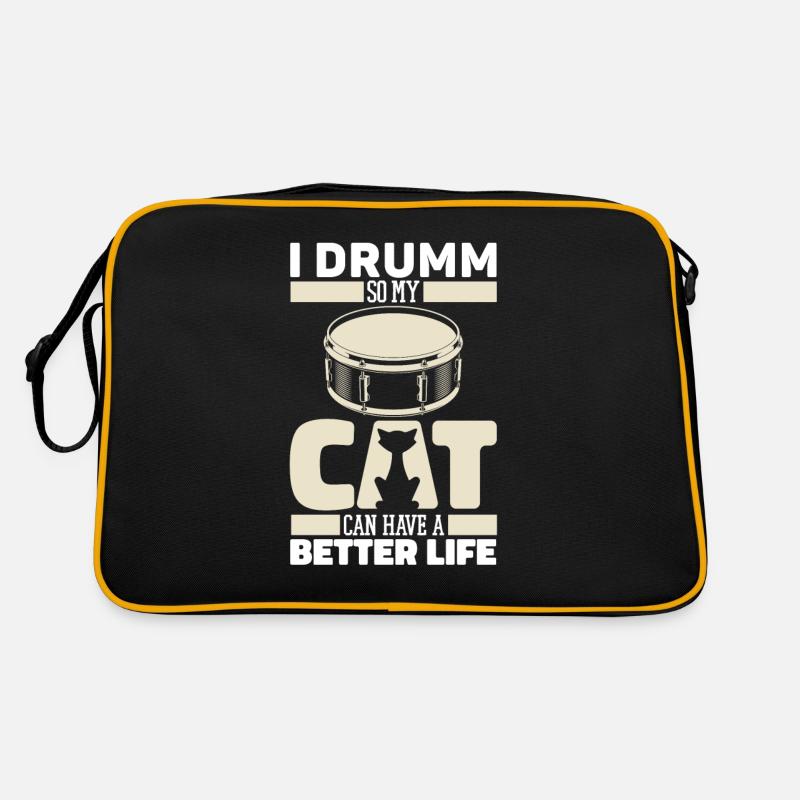 Drums Drummer Drummer Cat Retro Bag