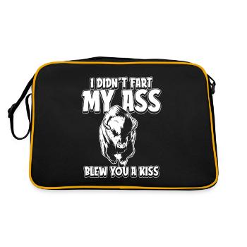 Bison Büffel - Retro Tasche - Schwarz/Gold - Hinten