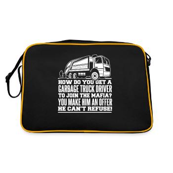 Lkw Fahrer Trucker Lastwagenfahrer Alter Trucker - Retro Tasche - Schwarz/Gold - Hinten