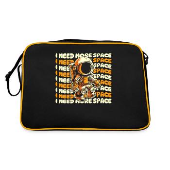 Astronaut Raumfahrer Kosmonaut Witzig - Retro Tasche - Schwarz/Gold - Hinten