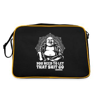 Bouddha bouddhiste drôle - Sac Retro - noir/or - Dos