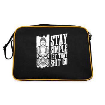 Bouddha bouddhiste drôle - Sac Retro - noir/or - Dos