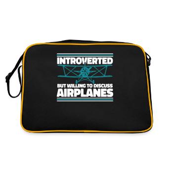 Airplane Mechanic Introvert - Retro Bag - black/gold - Back